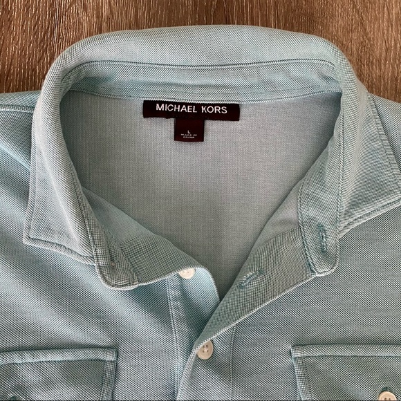 Michael Kors Mint Green Luxury Knit Polo Shirt - Picture 3 of 9